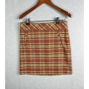 Talbots Plaid Wool Blend Skirt Size 4p Green Red Navy Mini‎ A Line Lined